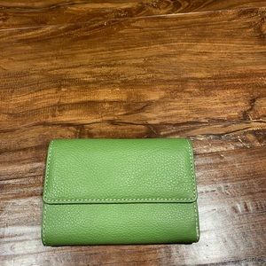 Green genuine leather